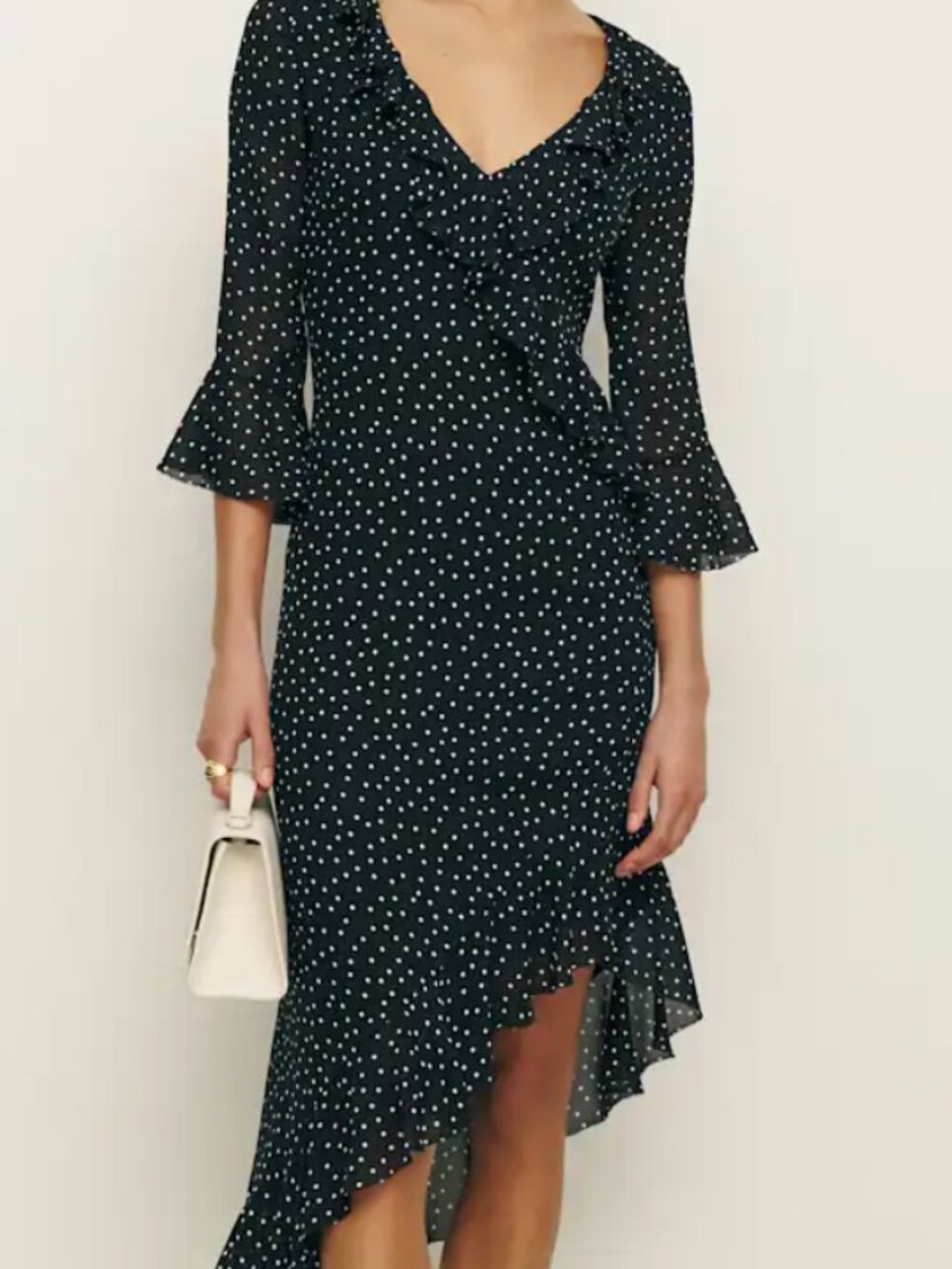 Reformation Roseanna Dress Black - Size 6